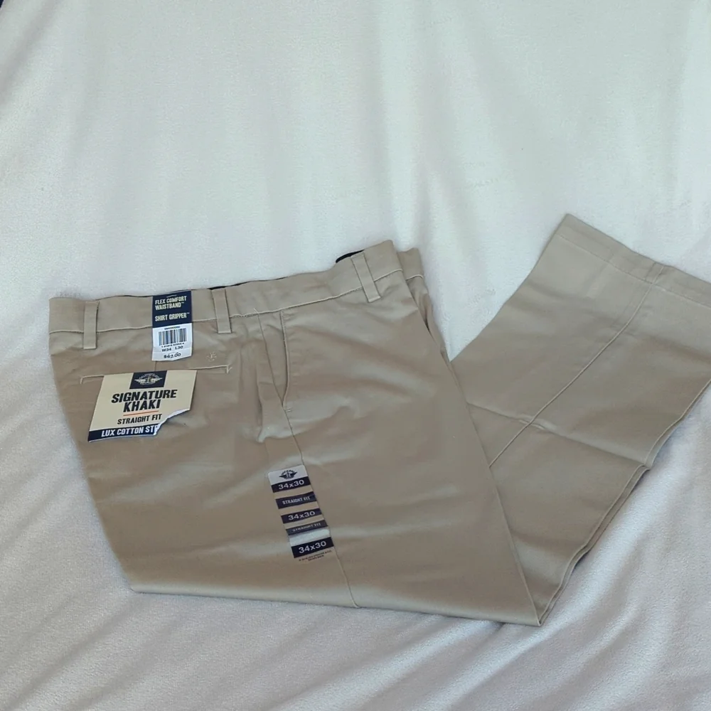 DOCKERS | Men’s Straight Fit Khaki Pants Lux Cotton Stretch Wrinkle Free - Picture 1 of 9